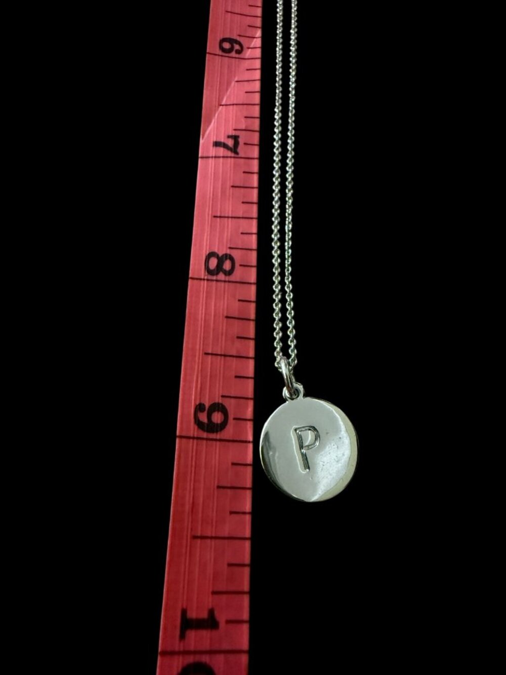 Kate Spade "P" "One in a Million" Reversible Pendant Necklace Silver Plated - Picture 10 of 13